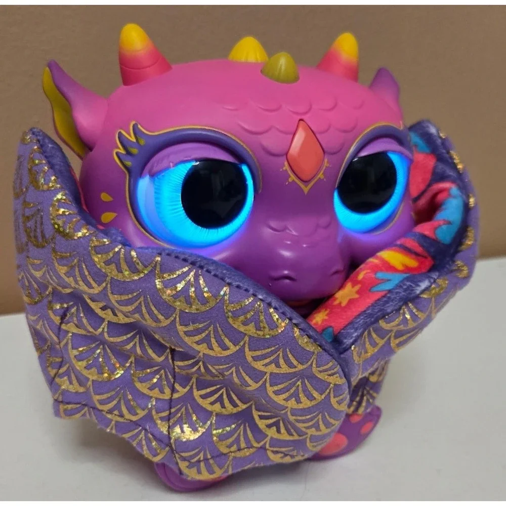 FurReal Fuzzalots‎ Dragon Interactive Toy Purple Color Changing Lights Sounds